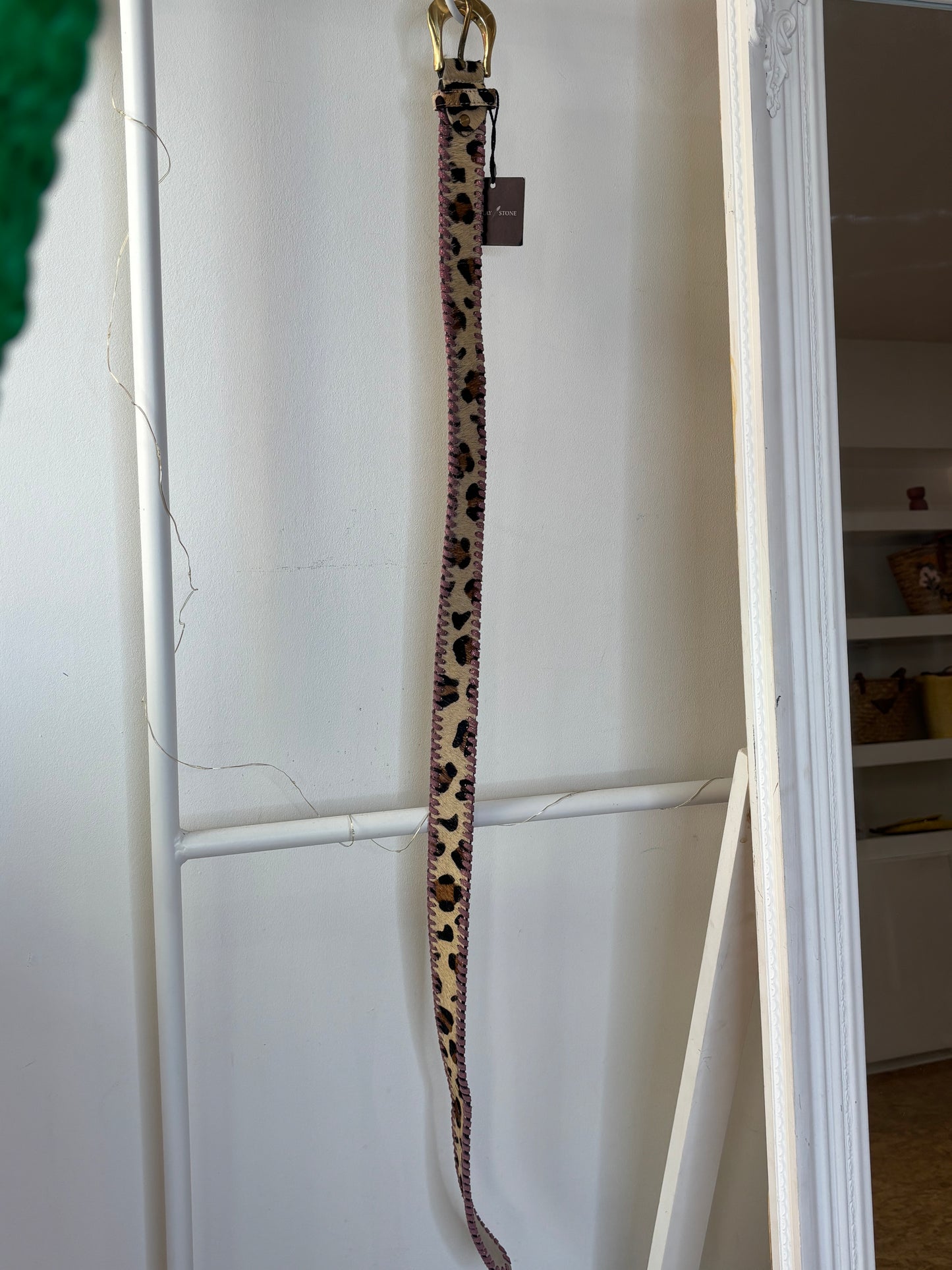 Ceinture léopard rose