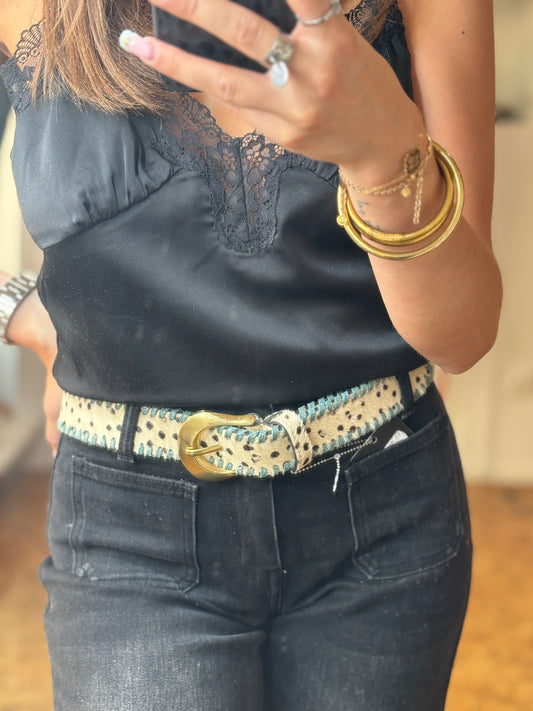 Ceinture Panthère turquoise