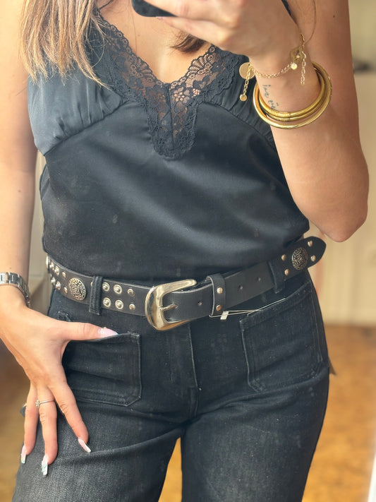 Ceinture noir métallique